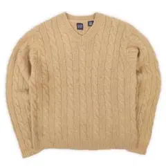 00's OLD GAP Vネック ケーブル編み ウールニット