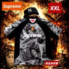 ⭕シュプリーム パウンド サッカー ジャージ (ラインストーン付き)黒 XXL