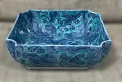 有田焼　源右衛門 青彩　角鉢 菊絵　菓子器　懐石　茶道具　菓子鉢