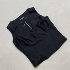 ⭐️ロペ⭐️ノースリーブトップス ジップ すっきり細見え Mサイズ 美品 黒
