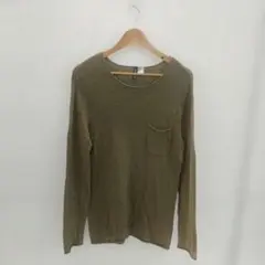 値下◎9.8◎M909◎エイチアンドエム◎カーキ◎カットソー◎コットン