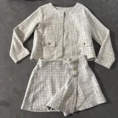 ホワイトツイードジャケットとショートパンツセット　卒園式入学式