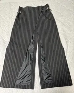 SHIKITARI STRIPE WRAP SKIRT Long【BLACK】のサムネイル