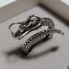 Silver925シルバードラゴン龍竜リング オープンリング　約23号　　　　せ