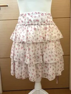 ROMWE 花柄 フリル ミニスカート Lサイズ　　新品未着用