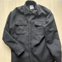 ダークグレー ボタンアップシャツジャケット