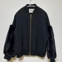 B-chad 袖フェイクファーブルゾン黒