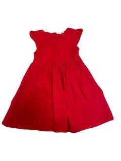 子供用赤色ノースリーブフレアワンピース