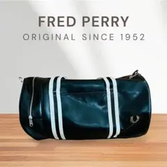 Fred Perry Bag ボストンバッグ 黒 白 ショルダー ドラム