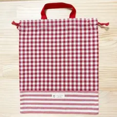 ハンドメイド　巾着　持ち手付き　サイズ35×30㎝　綿　No.35