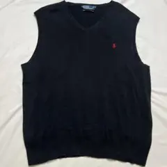 Polo by Ralph LaurenラルフローレンネイビーVネックベストXL