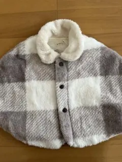 bransle ベビーポンチョ グレー ホワイト チェック