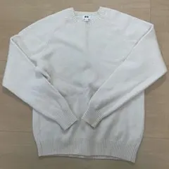UNIQLO ホワイト クルーネックニット Lサイズ