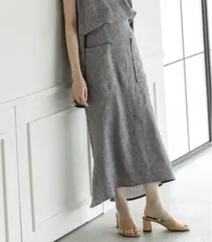 NOBLE ドンゴロスAラインスリットスカート