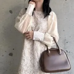 Rejoule シアースリーブ ジャガードワンピース オケージョン お呼ばれ