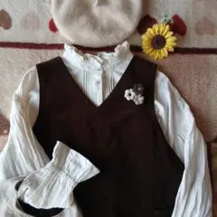 Ryo さま専用♡SM2♡衿袖口フリルとピンタックが可愛い綿麻ブラウス♡美品～♬