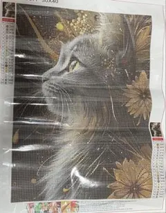 ダイヤモンドアートキット 黒猫