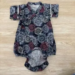 美品✨petit main 花火模様 甚平 70ネイビー