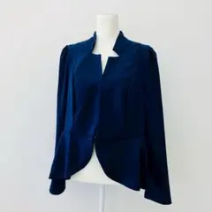 【a0248】SHEIN フォーマルジャケット ブルー 2XL お呼ばれ 綺麗め