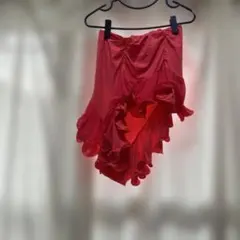 蛍光ピンクフリル付き ベリーダンスレッスン着セットアップ