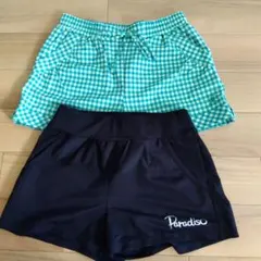 Paradisoブラック＆ DANSKINチェック柄ショートパンツセット