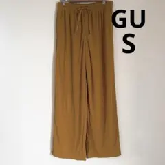 GU ジーユー プリーツワイドパンツ Sサイズ マスタード イージーパンツ