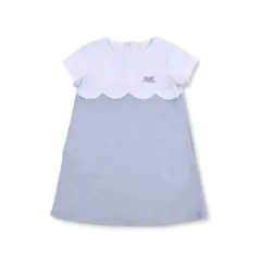 【美品】タルティーヌエショコラ スカラップ 切り替え ワンピース 130