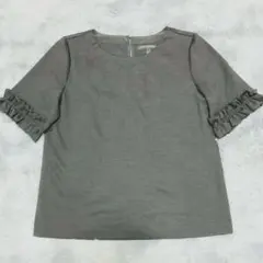 美品✨バナナリパブリック フリル袖ブラウス風カットソー 黒 M 二の腕カバー