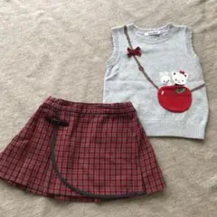 【美品】ファミリア　2点セット　ベスト　スカート　90