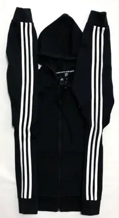 adidas ブラック トラックジャケット ストライプ