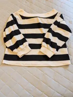 ViS ボーダー カットソー リボン付き