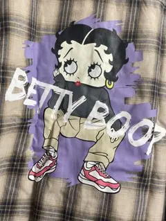 Betty Boop チェック柄シャツ【M】