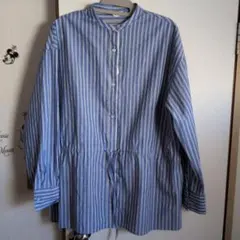 サマンサモスモス青と白のストライプ 長袖シャツ新品