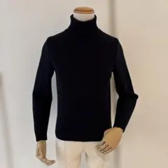 ザノーネ／タートルネックニット／5ゲージ／ダークネイビー／44