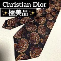 Christian Dior Monsieur ロゴ入り ペイズリー柄 ネクタイ