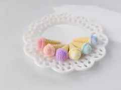 ミニチュアスイーツ コーンアイス ⑥ ハンドメイド フェイクスイーツ