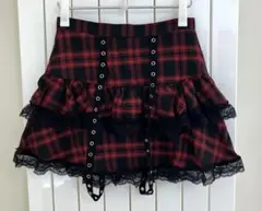ROMWE　ミニスカート　赤チェック　M