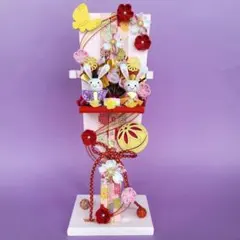 ひな祭りリース羽子板おひなさま桃の節句フラワーリース雛人形羽子板No.479