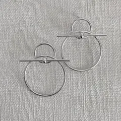 ループピアス　シルバーカラー　ステンレス　おまけ付き2 フープ