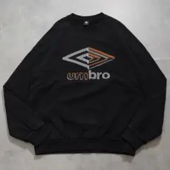 UMBRO アンブロ スウェット 古着 ビッグロゴ プリント L 黒 16386