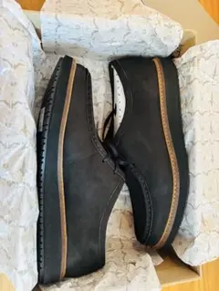 黒 スエード レースアップシューズ