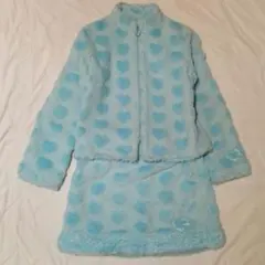 希少レア　メゾピアノ　フリースジャケット　スカート　セット　水色　ハート　150