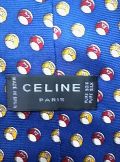 CELINE セリーヌ ネクタイ ビリヤード柄 ブルーのサムネイル