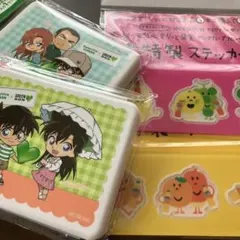 グリーンダカラ名探偵コナンオリジナルランチボックス　サントリー特製ステッカーのサムネイル