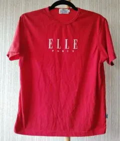 ELLE　PARIS　エル　パリス　ロゴTシャツ　レディース　レッド　Lサイズのサムネイル