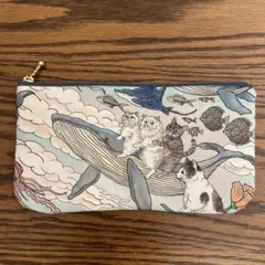 猫柄 ネコ くじら お魚 ペンケース 筆箱 マルチケース ハンドメイド