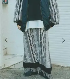 [値下げ]ニコアンド 人気スタッフプロデュース企画 フリンジスカート L