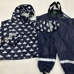 ボート柄 ベビーレインコート3点セット