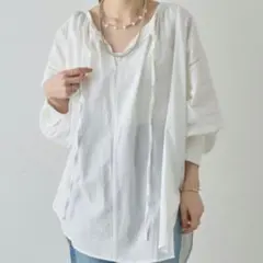 シーナリー はしごレース ボリュームチュニック 前後2WAY 白 F 体型カバーのサムネイル