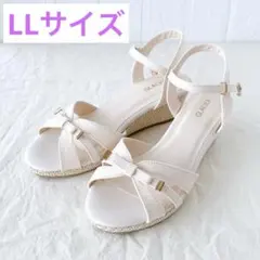 ハニーズ ウェッジサンダル(ホワイト/LLサイズ)